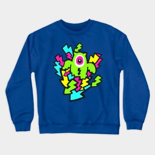 Neon Alien Mutant Owl Crewneck Sweatshirt